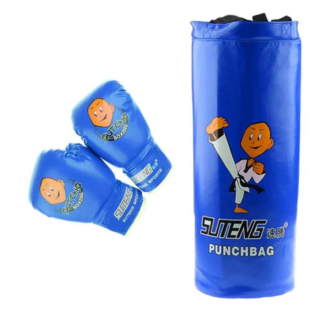 Kit Saco de Pancada e Luvas Infantil - Boxe e Fitness para Crianças