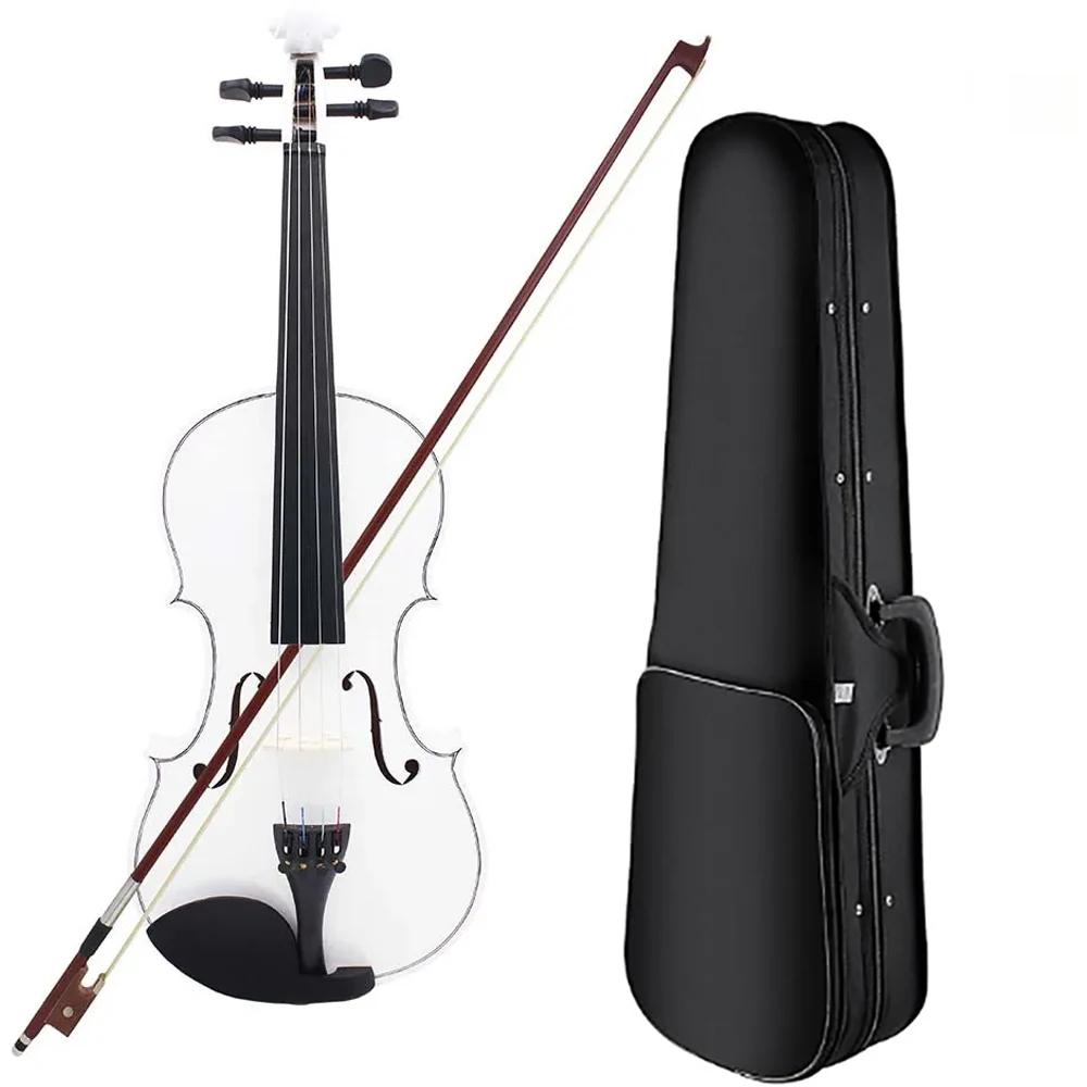 Violino Acessórios Adequado para Iniciantes, Estudante, Branco, Capa, Arco, Cordas, Afinador, Mudo, Violino, Pontes, 4, 4 - Image 1