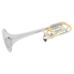 Instrumento de latão profissional com caixa, Trombone plano Tenor B, Chifre dourado e prateado, Pano de limpeza, Acessórios musicais - Image 5