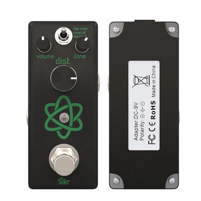 Pedal de Efeito de Distorção para Guitarra Metal Pesado ISET com True Bypass e Modos de Boost