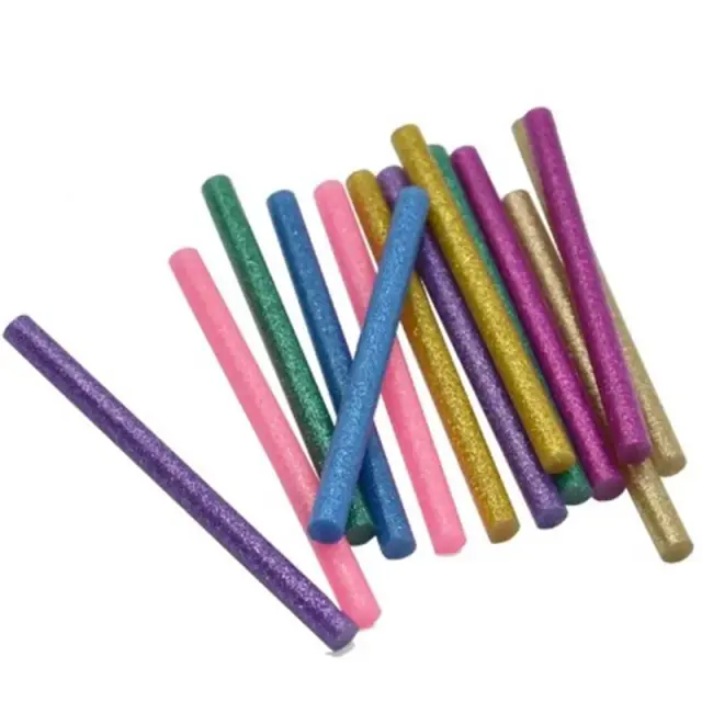Conjunto de 5 Varas de Cola Quente de 10cm com Glitter para Artesanato, Brinquedos e Joias feitas à Mão