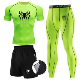 Terno de compressão térmica para homens, roupas Long Johns, treino de corrida, calças justas para exercícios, desgaste do inverno, 3 pcs - Image 5