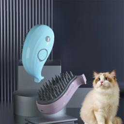 Auto limpeza escova de vapor para pet, spray elétrico, escova de cabelo para massagem, removedor de cabelo do gato do cão, pente grooming suprimentos, 3 em 1 - Image 2