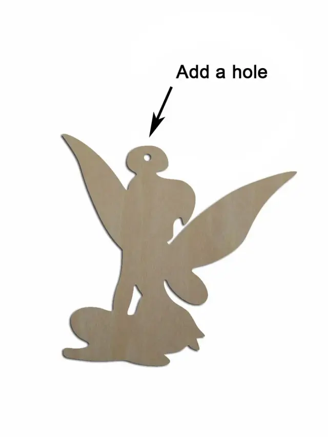 Recorte de Madeira em Forma de Asas de Anjo para Decoração de Cartões Scrapbooking - Design Três Fadas Irmãs