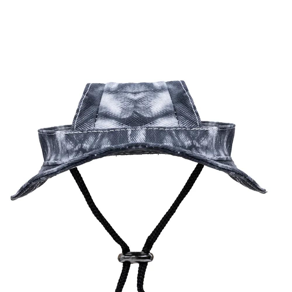 Chapéu de corante com orelha para animais, proteção solar de aba redonda, chapéu de balde, bonés de estimação ao ar livre, filhote e gato, pequeno e médio - Image 1