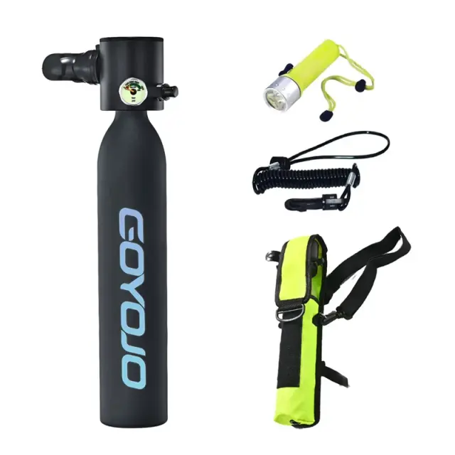 Mini Kit de Tanque de Mergulho Portátil com Oxigênio - Equipamento Subaquático de 0,5L para 5-10 Minutos de Uso