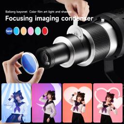 O kit fotográfico Bowens com foco ajustável e lente de foco é equipado com um conjunto de 35 padrões e 5 lâminas coloridas. - Image 2