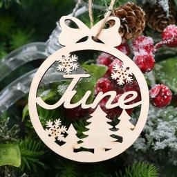 Personalizado-feito nome ornamento de natal personalizado corte a laser enfeites nome de madeira floco de neve natal pendurado presente tag árvore de natal - Image 5