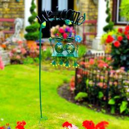 Estaca decorativa com sinal de boas-vindas, luz solar, decoração do jardim do balanço, paisagem do pátio, decoração ao ar livre - Image 3