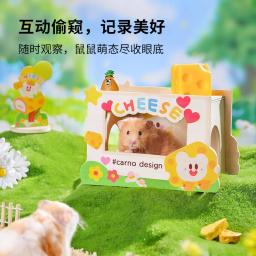 Pequena Casa De Hamster De Madeira, Gaiola Animal, Suprimentos De Paisagismo, Pequeno Acessórios De Rato, Ninho De Chipmunk, Brinquedo Da Série Flor - Image 3