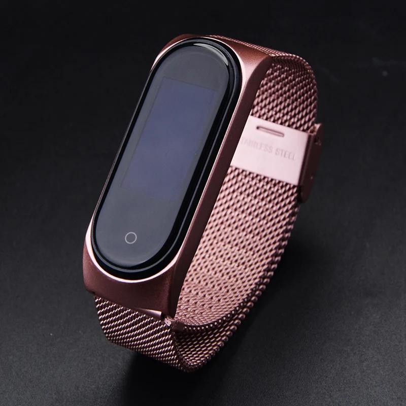 Pulseira de metal miband para xiaomi mi band 8 7 6 5 4 3 pulseira de aço inoxidável substituição das mulheres dos homens esporte loop - Image 1