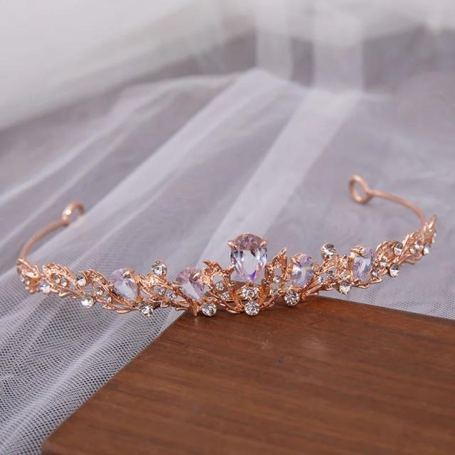 Tiara de Noiva Zircônia Prateada Coroa de Casamento Cristal Acessório de Cabelo Strass 2.6cm