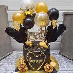 Conjunto de 10 balão de látex e lantejoulas de metal para bolo, decoração colorida para festa de aniversário casamento, chá de bebê - Image 4