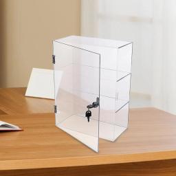 Caso de exposição acrílica com fechadura, Multipurpose Clear Showcase para Pequenas Pedras Lojas de Varejo, Relógios Action Figures Coleções - Image 3