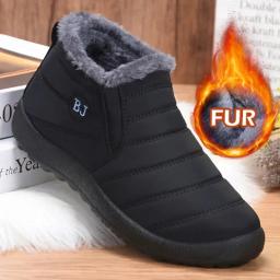 Botas de inverno à prova dwaterproof água para as mulheres 2023 novas botas de neve de pelúcia botas de tornozelo feminino quente preto casal algodão casais sapatos plataforma - Image 1