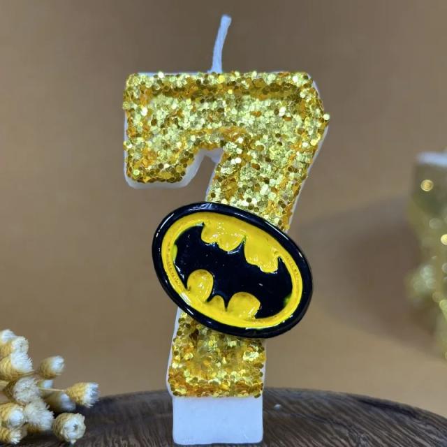 Velas de Aniversário Engraçadas em Formato de Número 5 com Lantejoulas Douradas para Bolos Temáticos de Festa 0-9