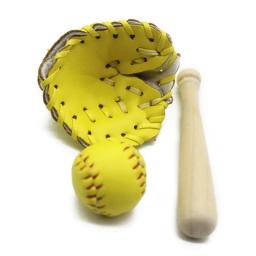 Mini softball beisebol com bastão e luva para acessórios estúdio, meninos, meninas, adereços P31B - Image 2