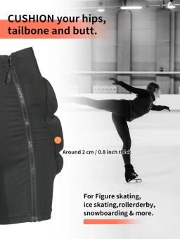 AVIVOR-Calções de Proteção com Zíper Lateral, Estofamento 3D, Adequado para Esqui, Skate, Crianças, Jovens, Adulto - Image 3