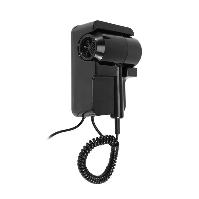Secador de Cabelo GMDQ com Vento Quente e Frio, Suporte USB, Montagem Elétrica e Ion Negativo - Ideal para Banheiro e Hotel, Preto com Plugue UE