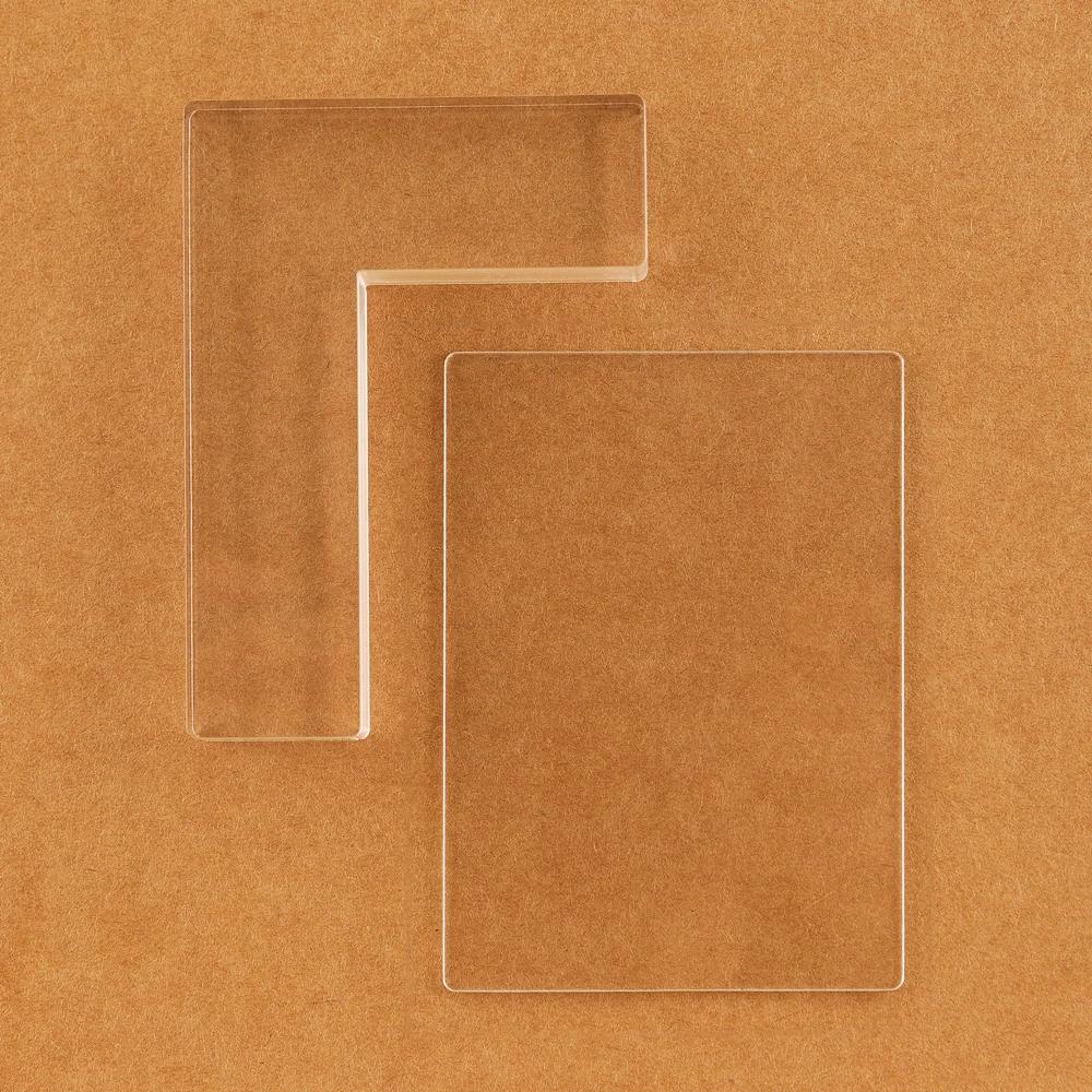 Kit posicionador de carimbo de borracha, 2 unidades, placa para colorir, localização, almofada acrílica transparente, carimbo de madeira para cartão de scrapbooking diy - Image 1