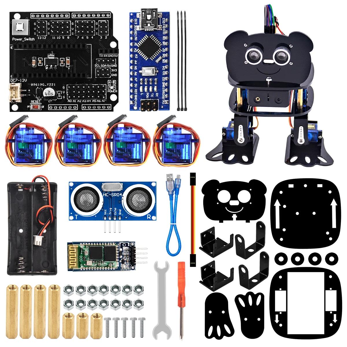 LAFVIN-Programável Dança Robot Kit, DIY 4-DOF Panda Robot Kit, Arduino Nano Brinquedo Eletrônico, Suporte Android App Controle - Image 1