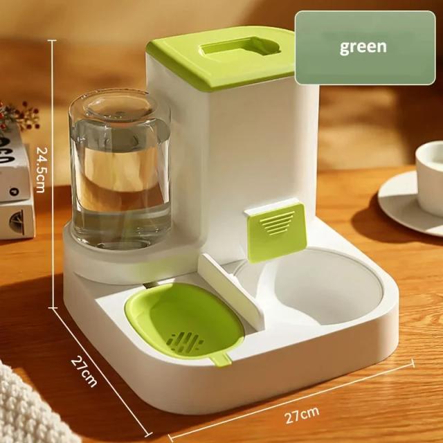 Alimentador e Bebedouro Automático 2 em 1 para Cães e Gatos com Tigela de Água Potável