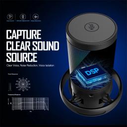 Professional USB Streaming Podcast PC Microfone, Estúdio Condensador Cardióide, Mic Kit com Boom, Braço Ajustável para Gravação, Twitch - Image 2