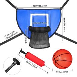 Cesta de basquete para trampolim com gabinete diversão ao ar livre universal rack de basquete parque trampolim basquete jogar jogo - Image 2