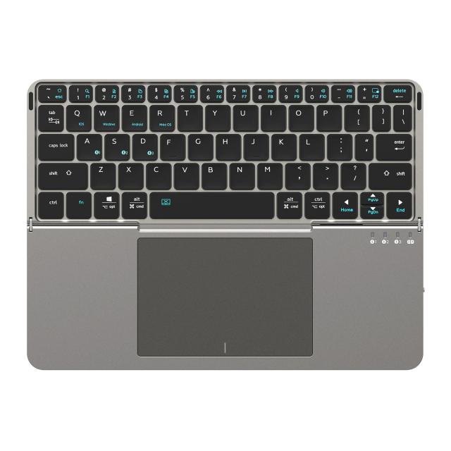 Teclado Bluetooth 5.0 Dobrável Multifuncional com Touchpad e Suporte para Telefone - Portabilidade Máxima