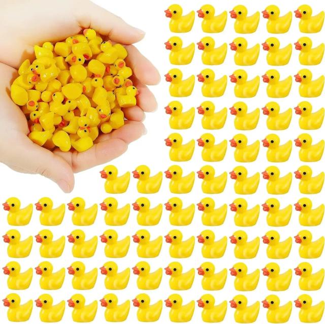 Mini Patos de Resina Coloridos 200 Peças para Decoração DIY
