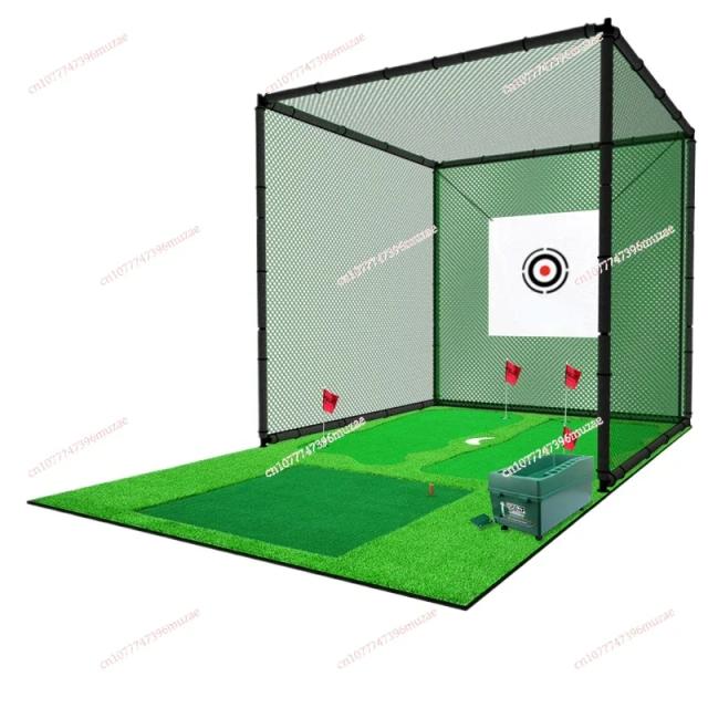 Pratique seu swing com a Gaiola de Percussão para Golfe: Conjunto Verde para Treinos Internos e Externos