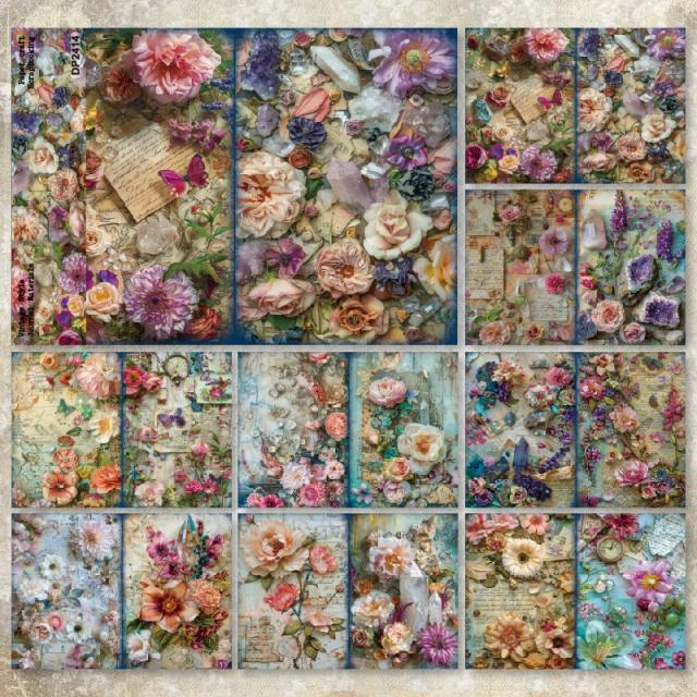 Kit de Cartões Panalisa Craft para Scrapbooking Vintage - Papel Leve em Tamanho A5 com 8 Folhas Extravagantes