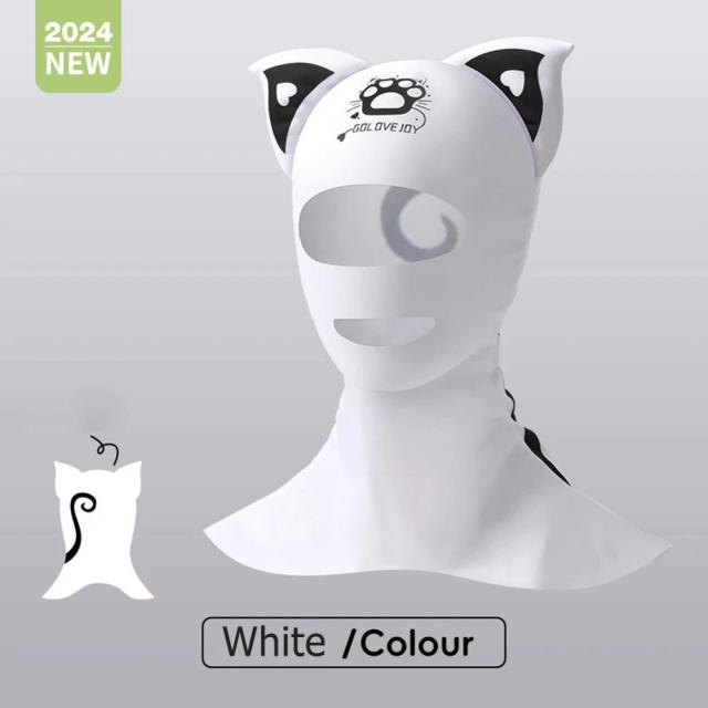 Máscara Facial Completa com Proteção Solar UV e Cap de Natação Elástico para Esportes Aquáticos
