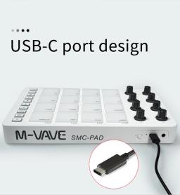 M-VAVE SMC-PAD controlador midi sem fio teclado de percussão adequado interface USB-C design portátil pequeno almofada midi - Image 6
