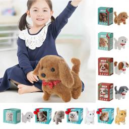 Novo robô de pelúcia filhote de cachorro interativo latido filhote de cachorro brinquedo de pelúcia cauda balançando andando presente educacional chilren - Image 1