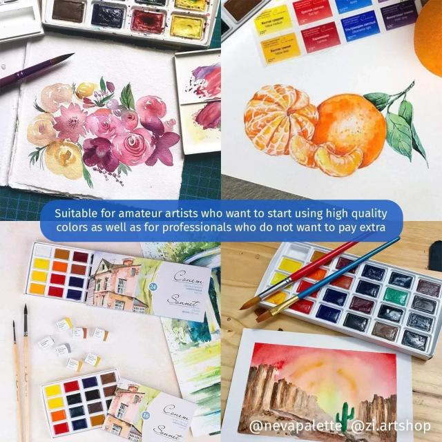 Vibrantes Cores de Aquarela Sólidas para Pintura Artística e Design de Unhas 052