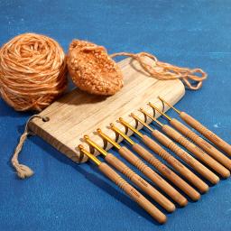 Miusie-conjunto de agulhas de tricô com cabo de madeira, ganchos de crochê, ferramentas de costura, diy, diy, artesanato, 2-6mm, 9 peças - Image 5