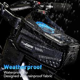 Newboler saco de bicicleta ciclismo superior tubo dianteiro quadro saco à prova dwaterproof água 6.5 polegadas caso telefone armazenamento tela toque mtb estrada saco - Image 2