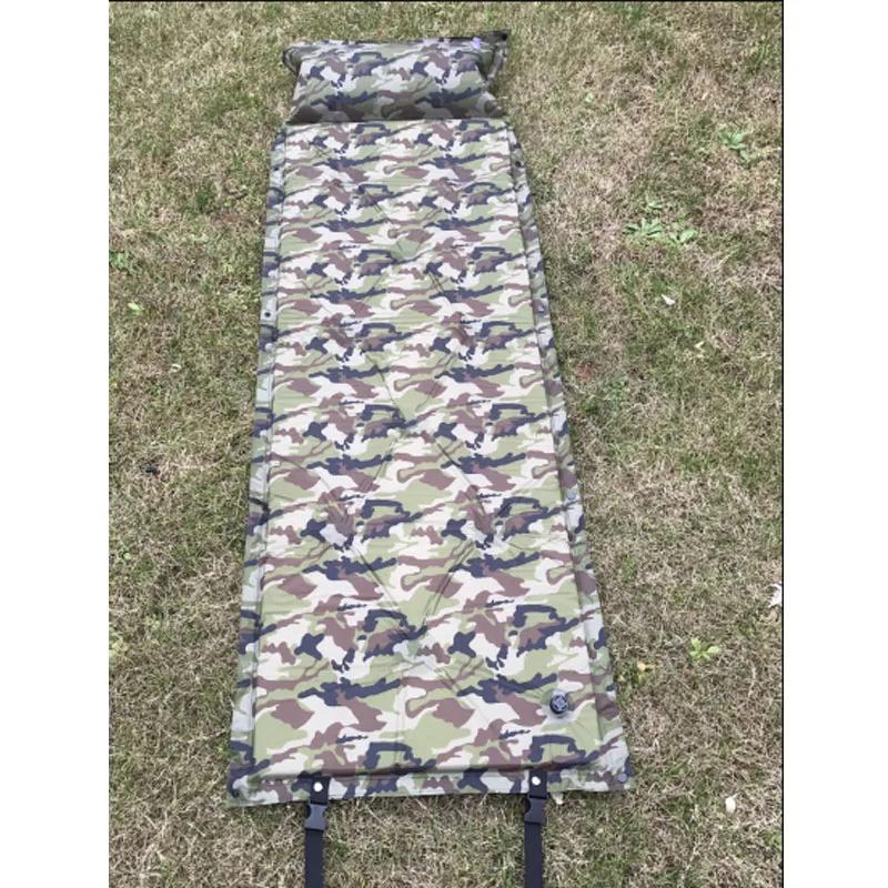 Auto-inflar ultra leve esteira de acampamento colchão de ar automático cama de acampamento esteira de piquenique dobrável almofada de dormir inflável com travesseiro - Image 1