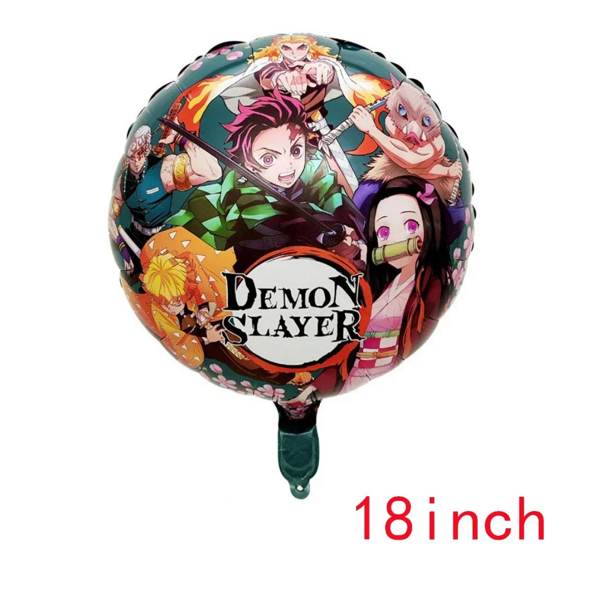 Demônio Slayer Kimetsu No Yaiba Decoração De Festa De Aniversário, Balão De Látex, Banner De Fundo, Topper De Bolo, Suprimentos De Talheres, Brinquedos - Image 1