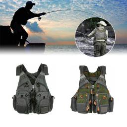 Colete de pesca ao ar livre vela colete salva-vidas ajustável respirável espuma flutuante poliéster malha design seguro pesca caiaque colete - Image 4