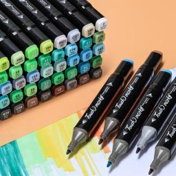 12-120 caneta marcador oleosa colorida cabeça dupla álcool feltro arte pintura mangá escova para crianças escritório escola estudante suprimentos statio - Image 4