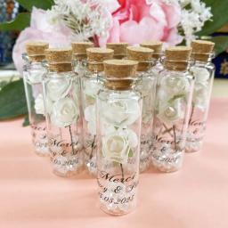 Lembranças de casamento personalizadas para convidados, rosa marfim, garrafa sonho, mesa decorações, recepções de noivado, mini vidro, moda, 10 - Image 1