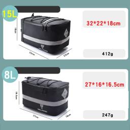 À prova d'água Bicicleta Carrier Bag, Traseiro Rack, Bicicleta Trunk Bag, Bagagem Box, Back Seat, Bolsa de Viagem, 8L, 15L - Image 6