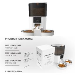Alimentador automático inteligente Pet com gravador de câmera, 4L, cães pequenos Food Dispenser, Timing Quantitative Double Bowl, gatos - Image 4