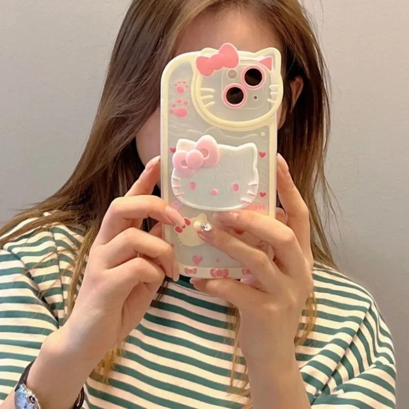 Capa de telefone Hello Kitty para iPhone, capa à prova de choque original Sanrio Cartoon, Y2K, 15, 14, 11, 13, 12 Pro Max, XR, XS, 7, 8 Plus - Image 1