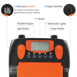 Bomba de ar inteligente duplo estágio, 16PSI, 6pcs bicos, display LCD, 6000mAh, bomba elétrica, inflação e deflação, novo - Image 6