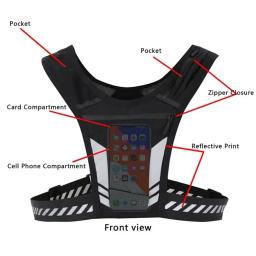 Colete de corrida com cintura ajustável para homens e mulheres, suporte do telefone no peito, reflexivo Running Waist Pack, treinamento, Workout Gear, Cycl - Image 4