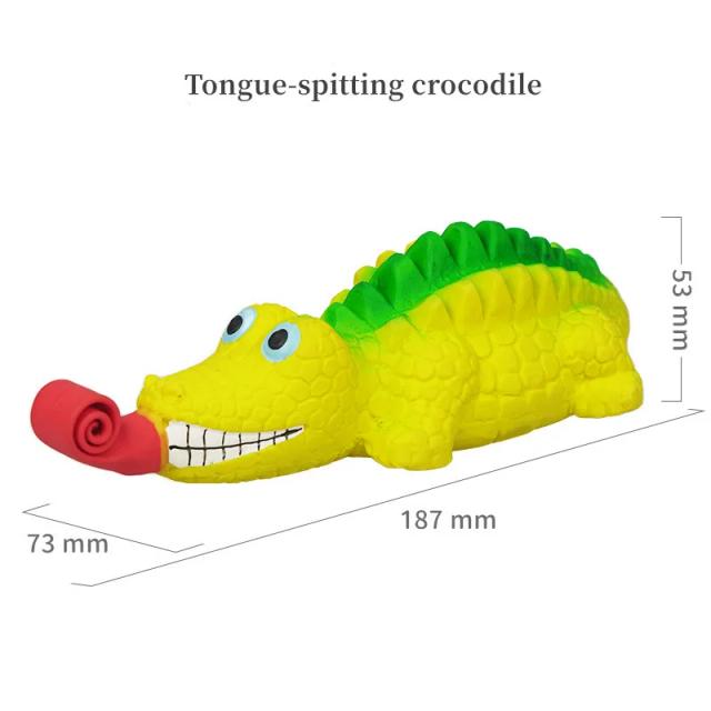 Brinquedo de Látex Squeaky para Animais de Estimação: Crocodilo Divertido para Limpeza de Dentes e Alívio do Estresse para Gatos e Cães