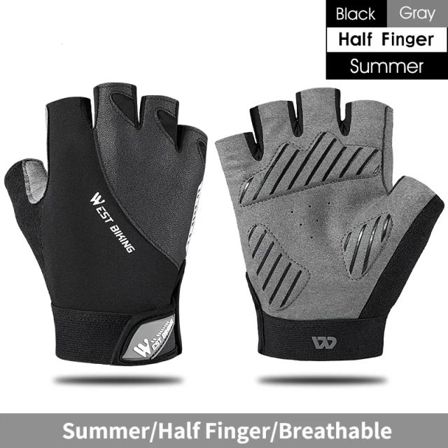 Luvas de Ciclismo West Bike para Homens e Mulheres: À Prova de Choque, Respiráveis e com Tela Sensível ao Toque para MTB, Bicicleta de Estrada e Motocicleta